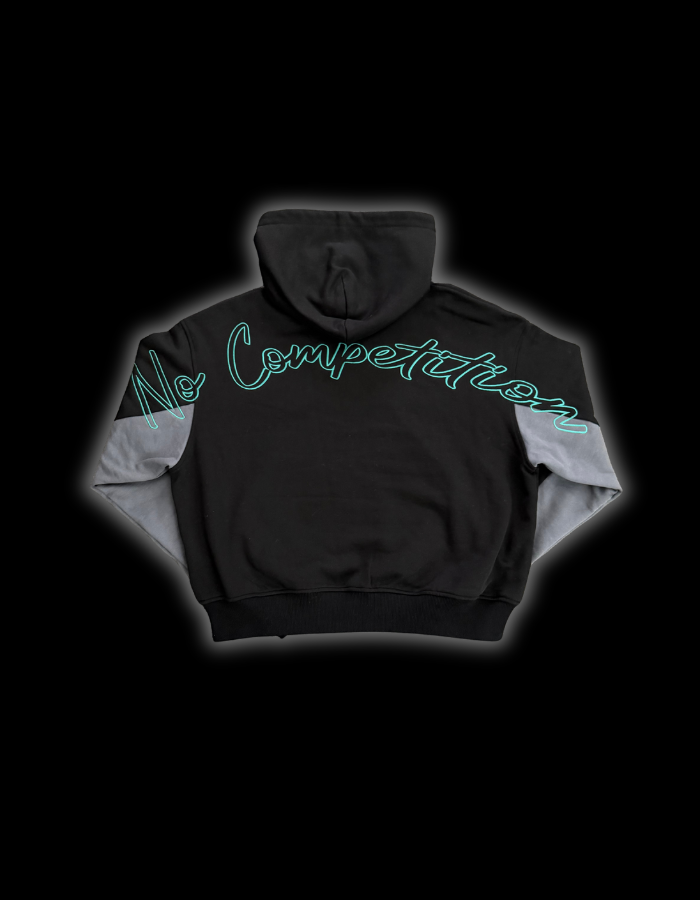 [INCEPTION] HYBRID BRAZIL ZIP HOODIE - CARBON BLACK