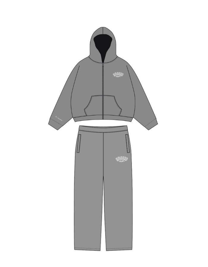 [DZYRE] STRAIGHT-LEGGED TRACKSUIT - CHARCOAL