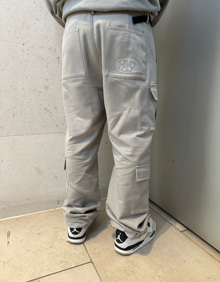[EL-DESEO] BAGGY CARGO PANTS - SANDSTONE GREY