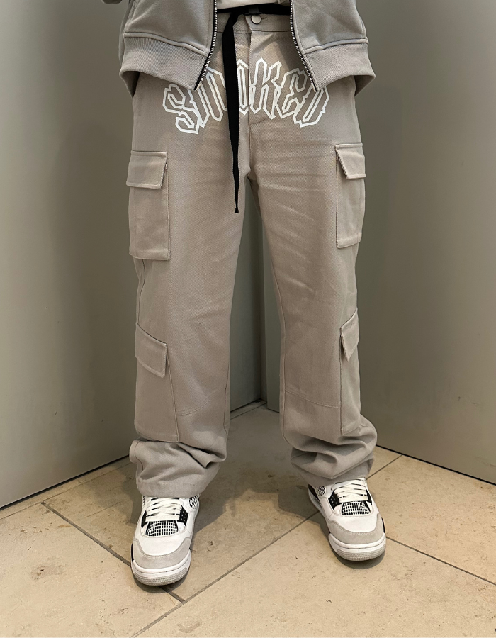 [EL-DESEO] BAGGY CARGO PANTS - SANDSTONE GREY