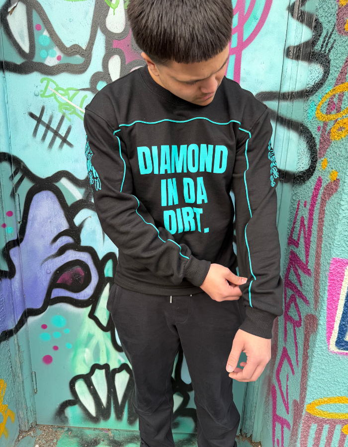 [INCEPTION] 'DIAMOND IN DA DIRT' LONGSLEEVE - MIDNIGHT BLACK