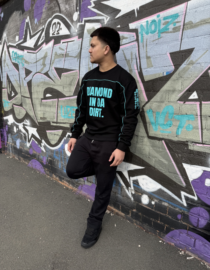 [INCEPTION] 'DIAMOND IN DA DIRT' LONGSLEEVE - MIDNIGHT BLACK